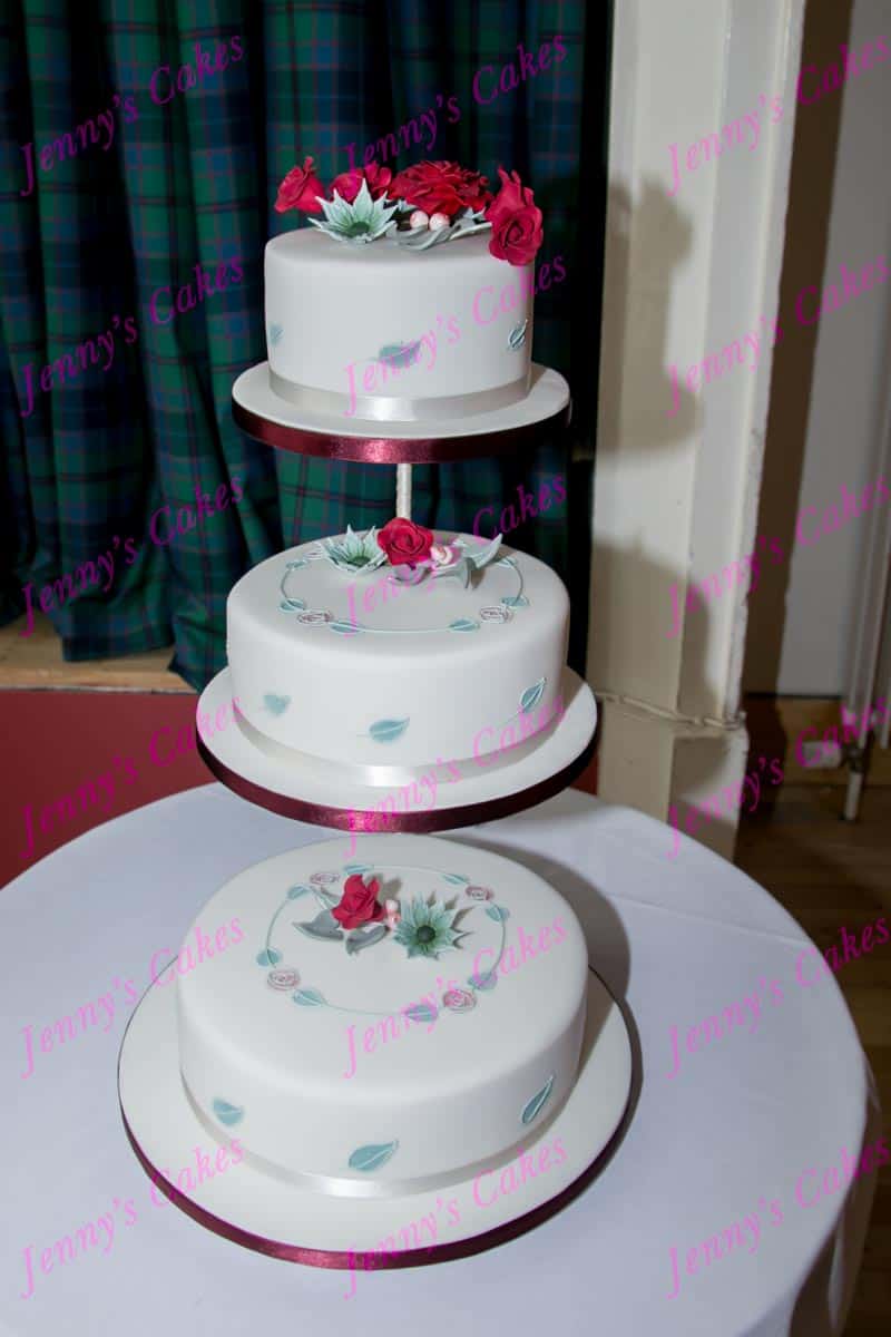 Rennie Mackintosh Inspired Wedding Cake with Art Nouveau detail