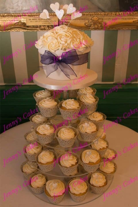 Cupcake Tower with butter-Cream Swirls
