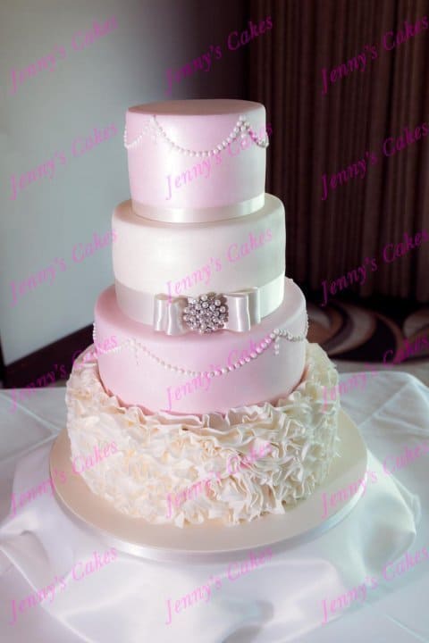 Blush Pink Wedding Cake with Ruffles