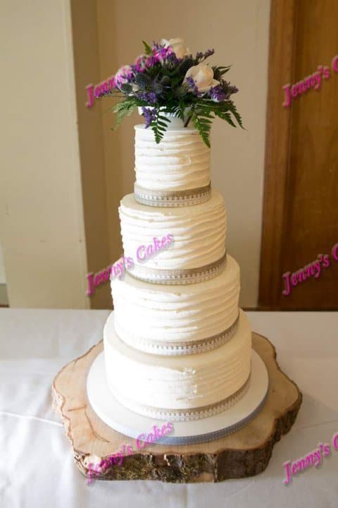 ridged butter cream fresh flowers rustic wedding cakes