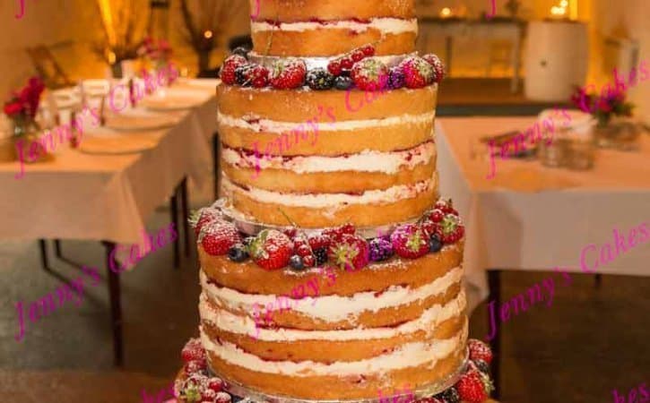 Naked Wedding Cake Four Tier Stacked Design