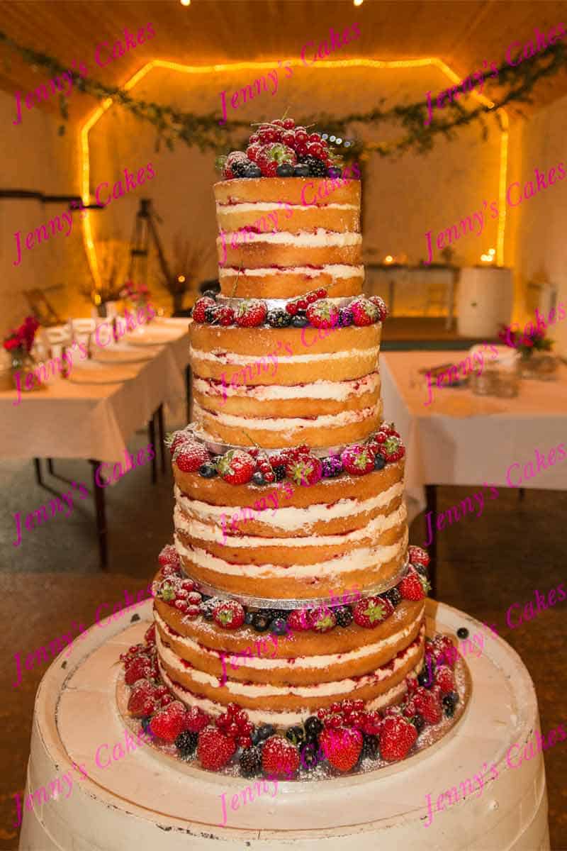Naked Wedding Cake- Four Tier Stacked Design