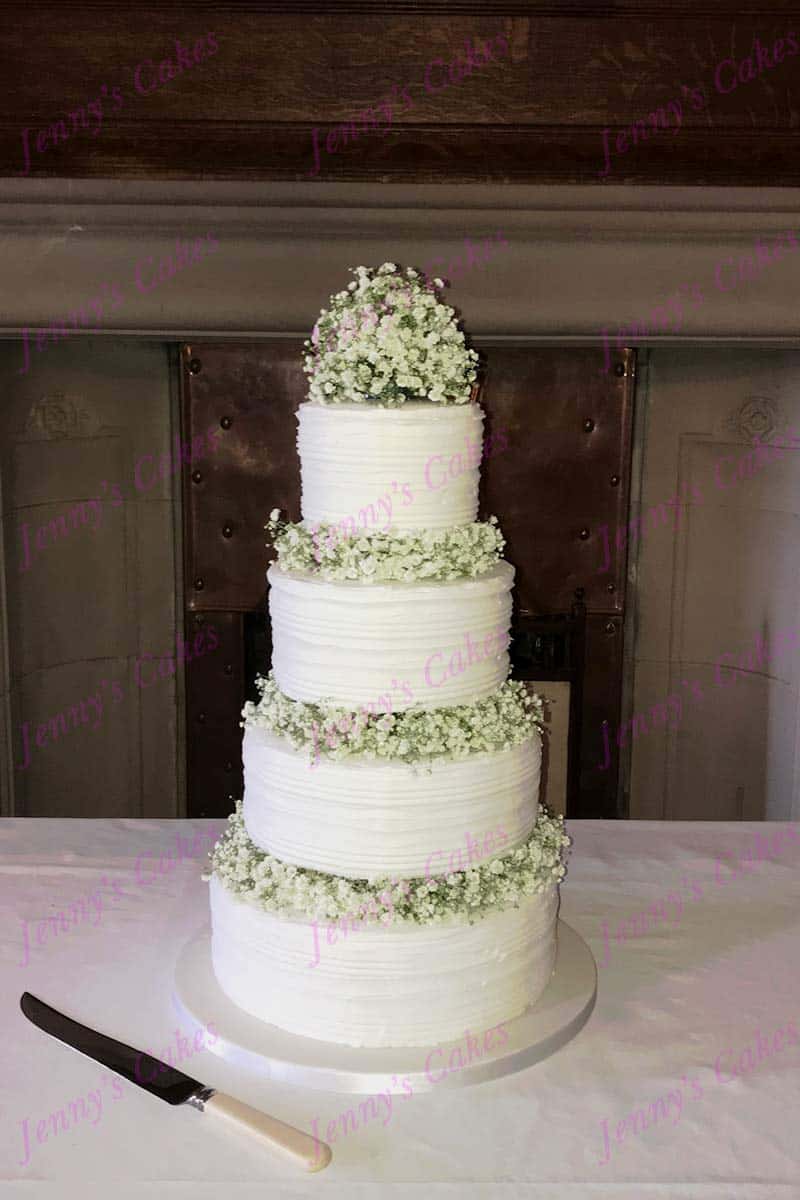 Rustic Wedding cake with Ridged Icing finish