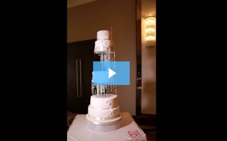 five tier crystal wedding cake