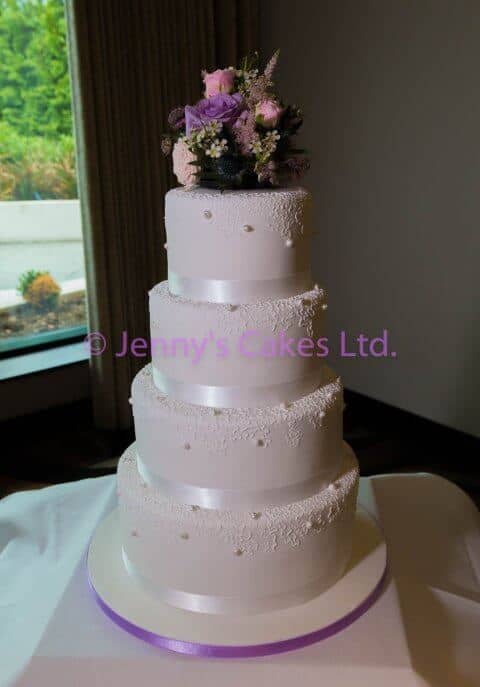 Wedding Cake with Lace and Pearl texture