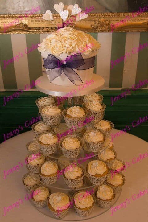 Cupcake tower with Butter-Cream roses