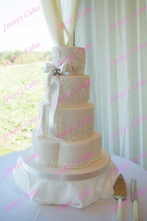 Designer Wedding cake with Lace detail