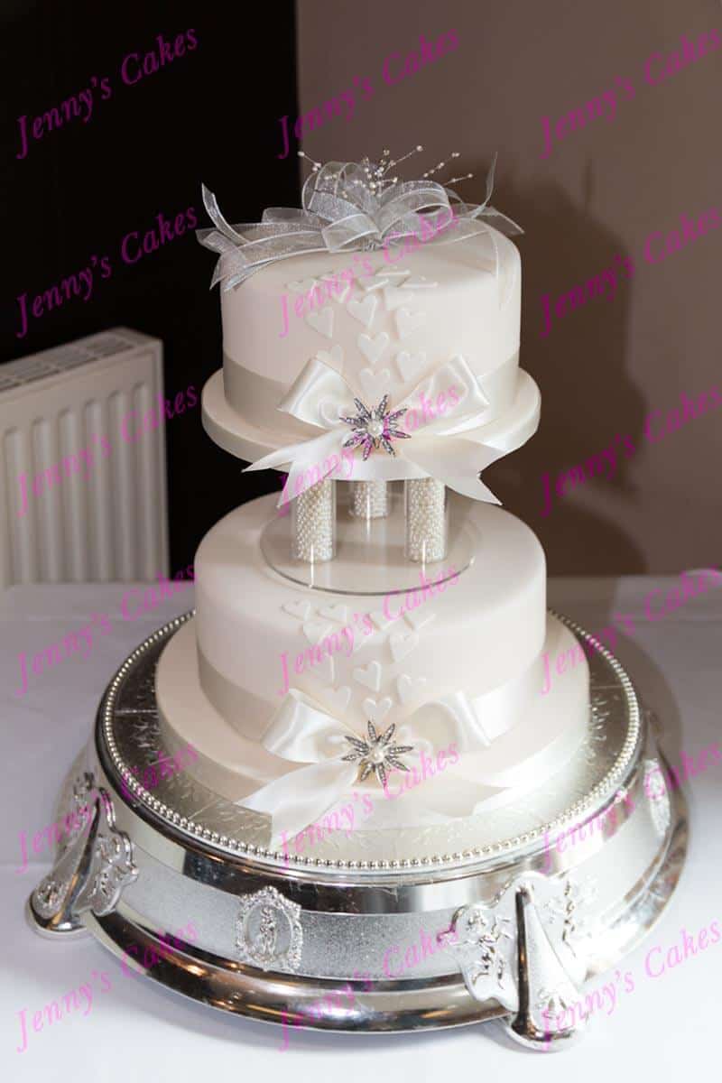 Delicate Tall Two tier vintage Style Wedding Cake