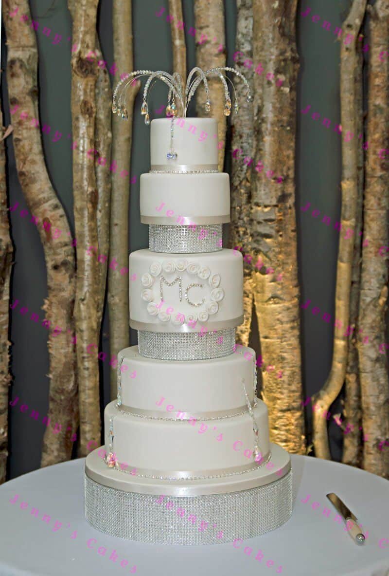Six Tier Crystal Themed Wedding cake